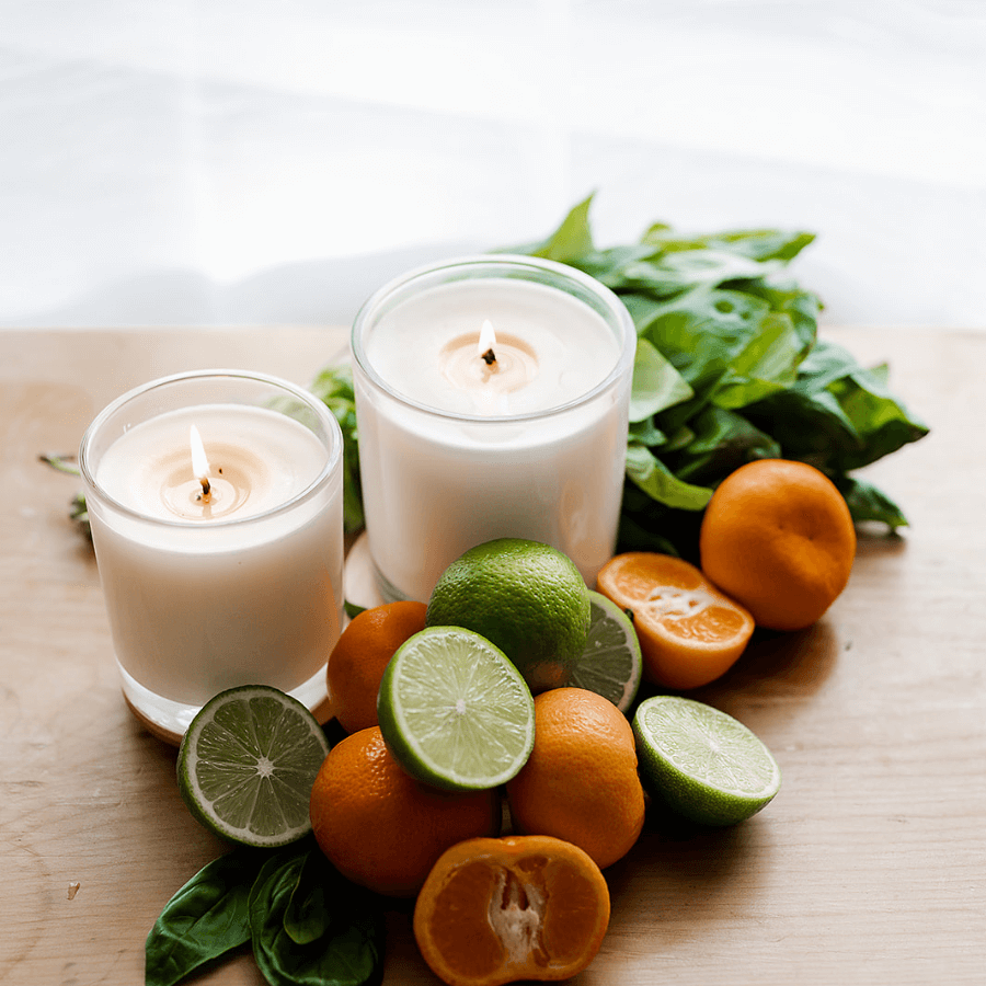 CandleXchange Mandarin, Lime and Basil Handmade Soy Candle. This handmade soy candle has a clean, organic burn with no chemicals. Refill any empty candle containers to help light up homes for domestic violence survivors.