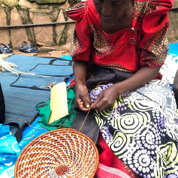 Afribeads Woven Bowl - Empowering Ugandan women through fair trade. Every AfriBeads purchase supports sustainable income, education, and community transformation.