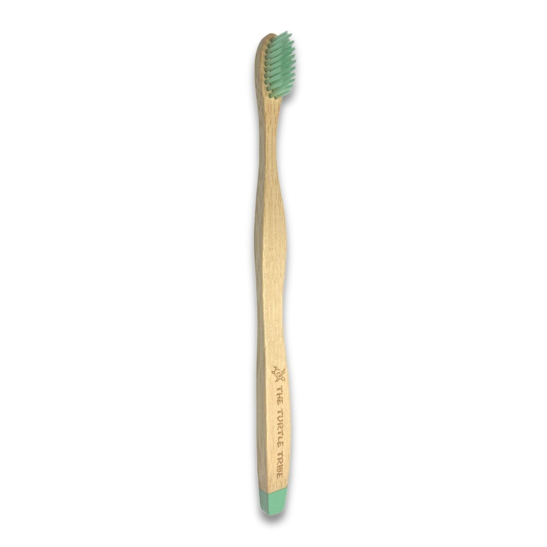 Turtle Tribe Premium Bamboo Toothbrush. Say no to plastic with this dentist designed bamboo toothbrush handle, soft bristles and suitable for all ages. Funds are donated to Ocean Crusaders who help clean up the plastic in  our oceans.