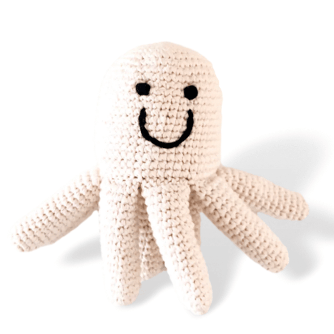 Pebble Knitted Baby Rattle - Octopus