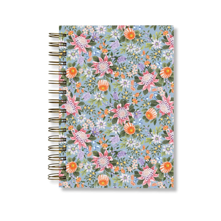 Eco friendly, Australian made lined A5 journal. It contains 200 lined pages within a super sturdy hard cover, which features inspiring native botanical artwork by Australian artist Jayne Branchflower. 