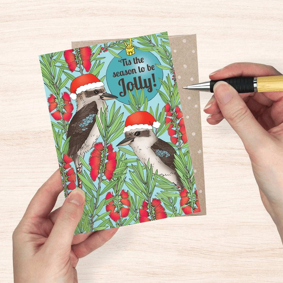 100% recycled, Australian made eco Christmas card by Earth Greetings. Make someone feel special with this earth-friendly card. The lifecycle of this product is carbon offset and an additional 10% of profit is donated to care for native wildlife and restore habitat.