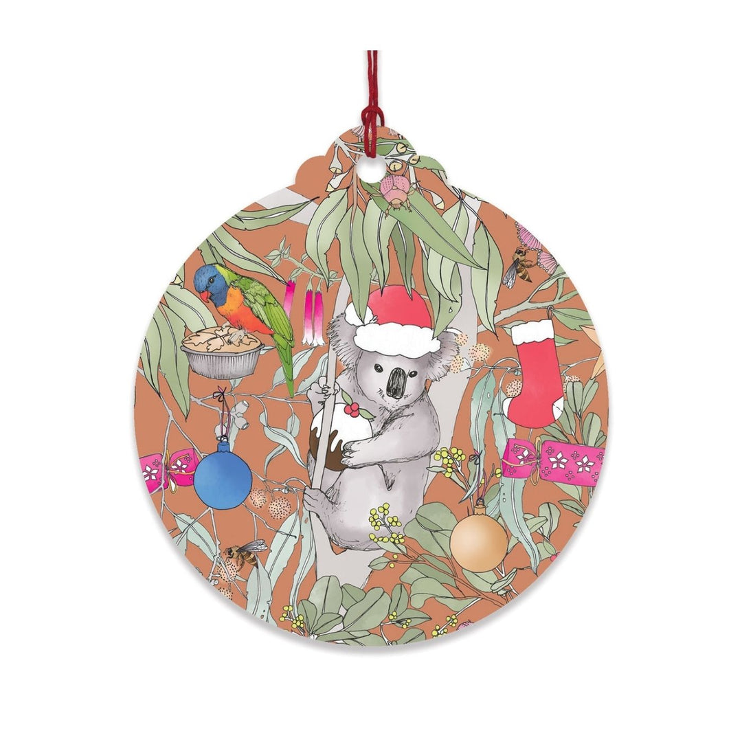 Eco-friendly set of 8 Magic Pudding Christmas gift tags featuring art by Victoria McGrane. 100% recycled, Australian made, carbon offset, supports native wildlife & habitat.