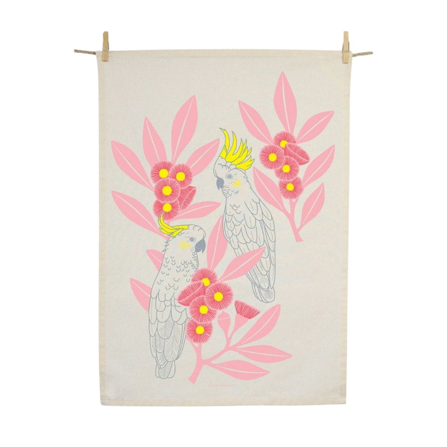This organic cotton tea towel has fabric that is made from 100% certified organic unbleached cotton, featuring floral illustrations by Australian artist Negin Maddock.