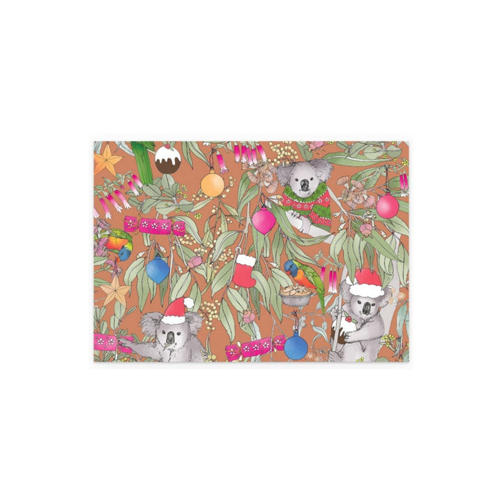 Eco friendly, 100% recycled, Australian made Christmas wrapping paper featuring intricate hand illustrated artwork by Australian artist Victoria McGrane. This wrapping paper is supplied folded. Carbon neutral with 10% of profits aiding native wildlife and habitat.