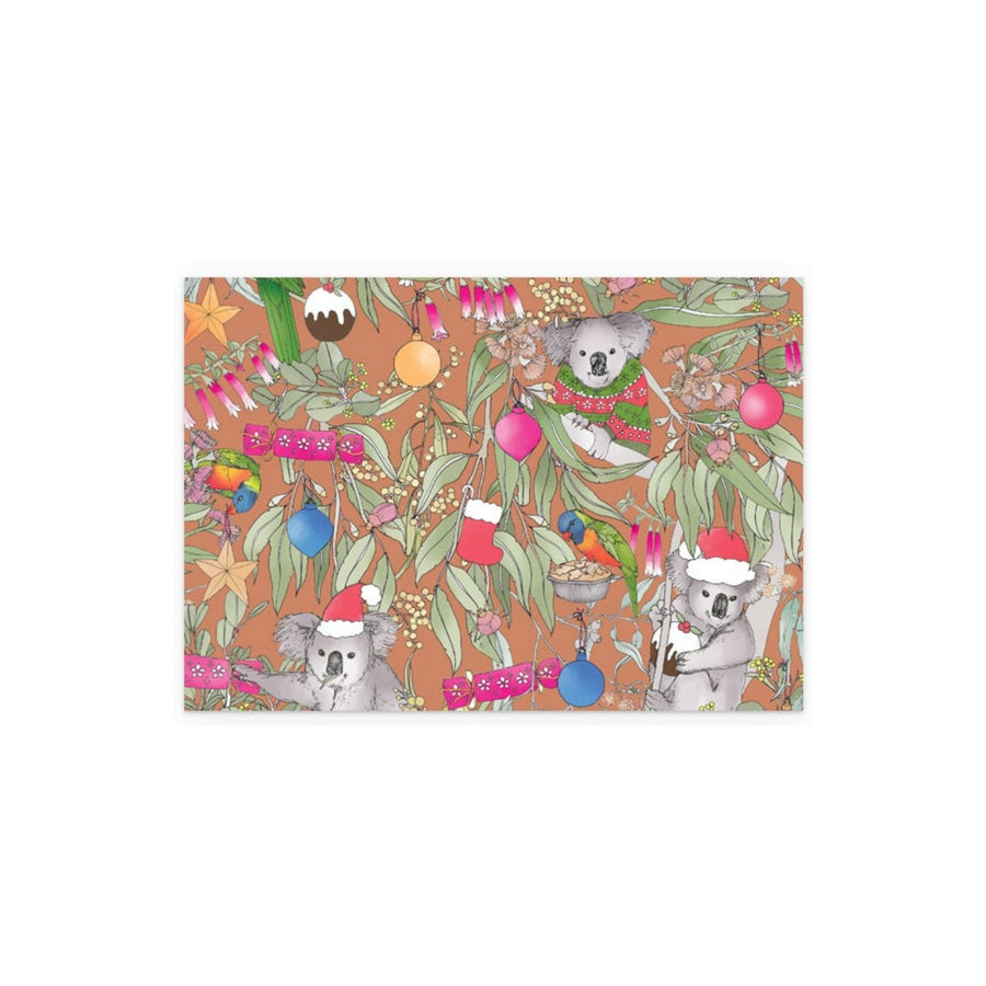 Eco friendly, 100% recycled, Australian made Christmas wrapping paper featuring intricate hand illustrated artwork by Australian artist Victoria McGrane. This wrapping paper is supplied folded. Carbon neutral with 10% of profits aiding native wildlife and habitat.