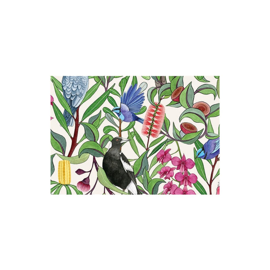 Eco friendly, 100% recycled wrapping paper featuring Negin Maddock's art. Carbon neutral with 10% of profits aiding native wildlife and habitat.