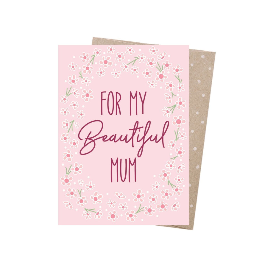 100% recycled, Australian made eco greeting card by Earth Greetings. Make mum feel wonderful on her special day with this earth-friendly card. The lifecycle of this product is carbon offset and an additional 10% of profit is donated to care for native wildlife and restore habitat. 