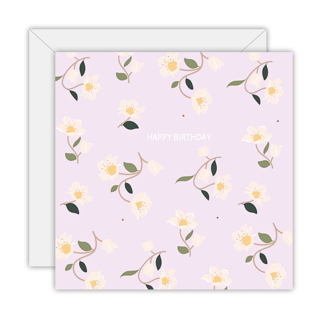 To The Moon & Back Prints Eco Friendly Greeting Card - Happy Birthday. An elegant & timeless floral card to wish someone a happy birthday. Printed on recycled paper & donates 5% to Beyond Blue to support mental health in Australia.