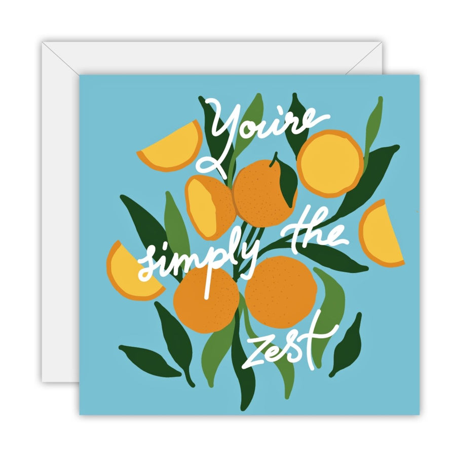 To The Moon & Back Prints Eco Friendly Greeting Card - You’re Simply The Zest. A cheerful and zesty way to brighten someone’s day. Printed on recycled paper with 5% donated to Beyond Blue to support mental health across Australia.