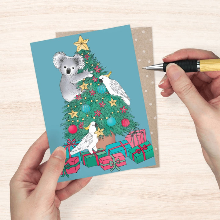 100% recycled, Australian made eco Christmas card by Earth Greetings. Make someone feel special with this earth-friendly card. The lifecycle of this product is carbon offset and an additional 10% of profit is donated to care for native wildlife and restore habitat. 