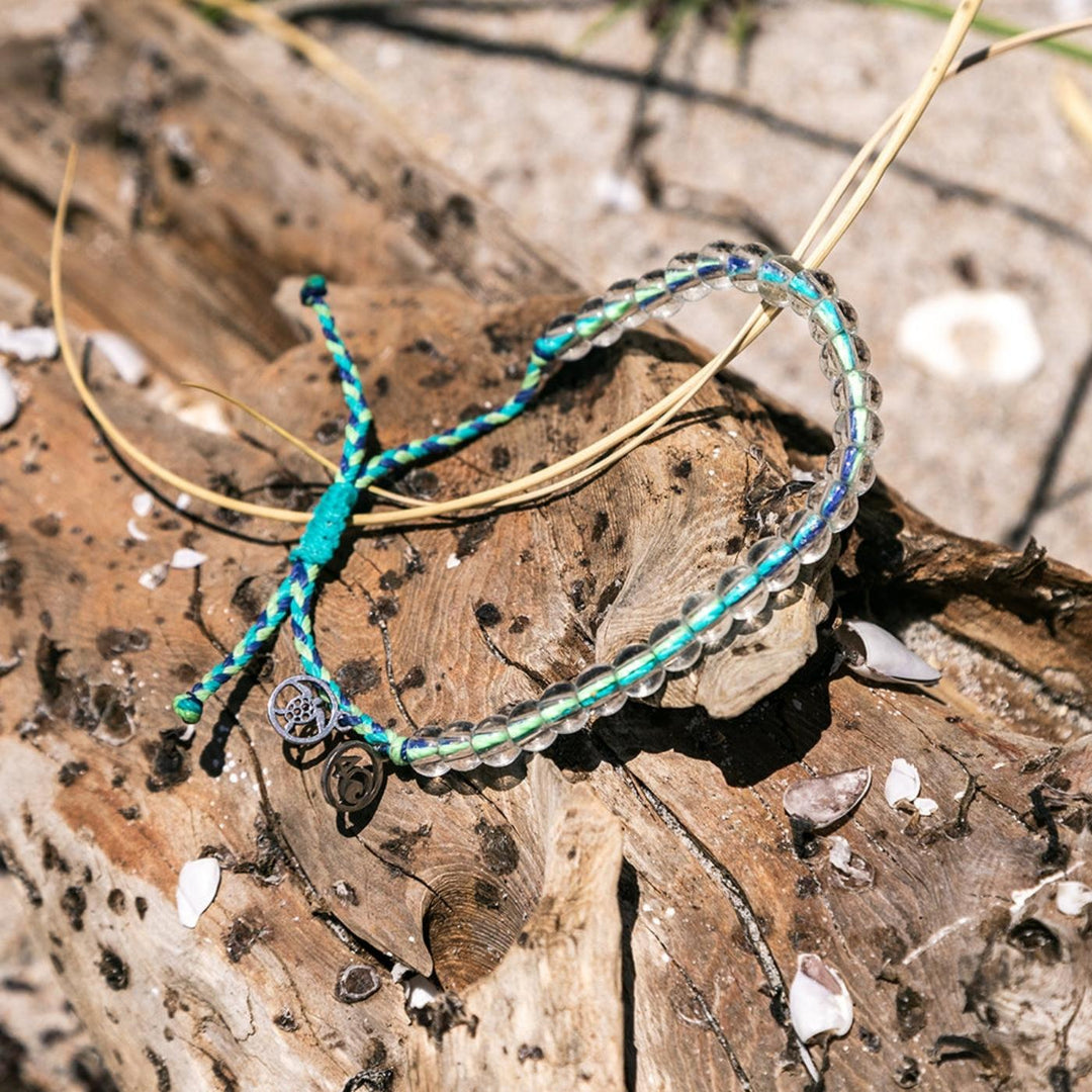 Limited Edition Sea Turtle 2024 bracelet by 4ocean made from recycled glass beads and recycled cord, adjustable eco-friendly ocean cleanup bracelet.