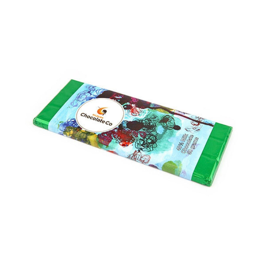 48% Milk Chocolate Bar – 50g, handcrafted in Australia with smooth creamy flavour, supporting local employment and training.
