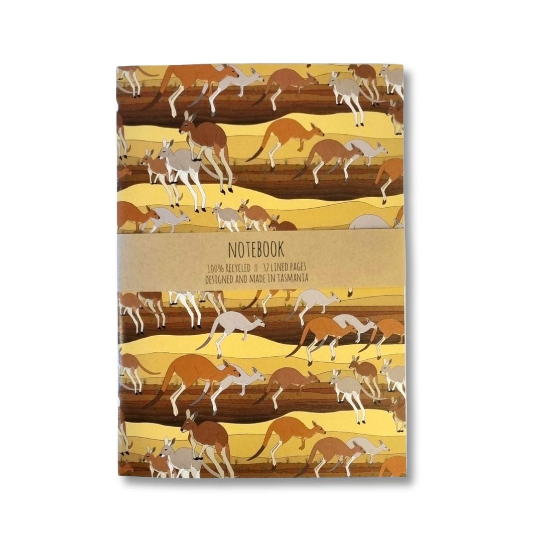 Red Parka Kangaroos A5 Notebook – Designed in Tasmania

A5 notebook with illustrations by Jennifer Cossins. Printed in Tasmania on 100% recycled paper. 50% of profits support Aussie wildlife and environmental causes.