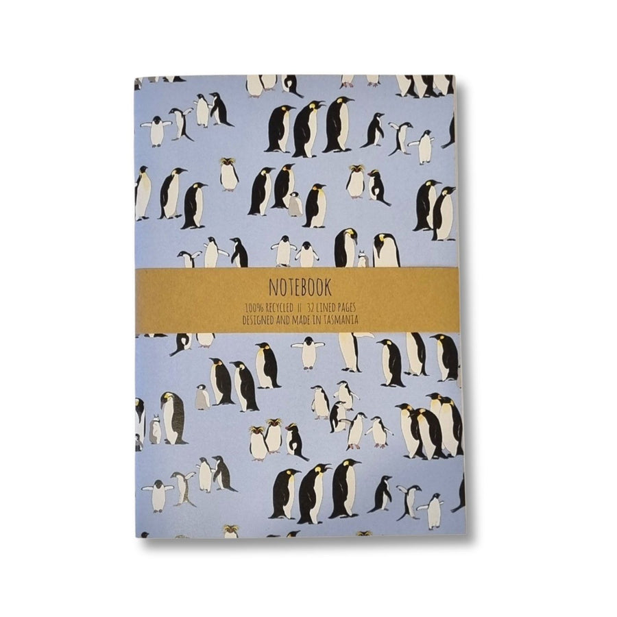 Red Parka Penguin A5 Notebook – Designed in Tasmania

A5 notebook with illustrations by Jennifer Cossins. Printed in Tasmania on 100% recycled paper. 50% of profits support Aussie wildlife and environmental causes.