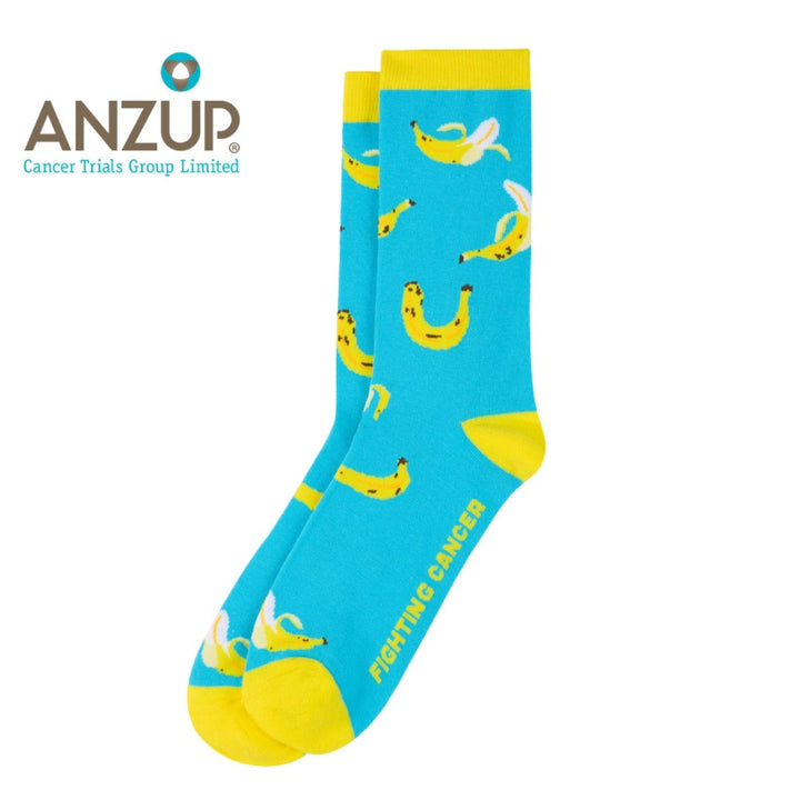 Sydney Sock Project Banana crew socks. With every pair of Sydney Sock Project socks purchased, you're contributing to meaningful causes. They are dedicated to supporting charities and organisations that strive to make a difference for our people and planet.