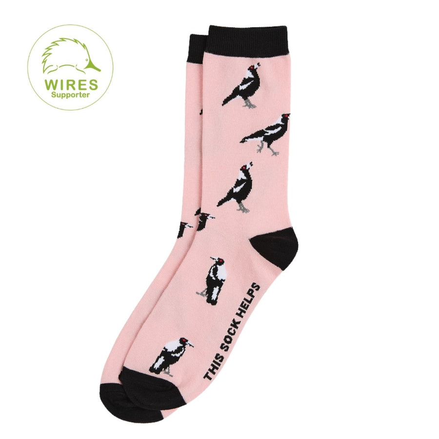 Sydney Sock Project Magpie Crew Socks. With every Sydney Sock Project pair, you support charities creating real change for people and the planet—ethical, impactful, and made to make a difference.