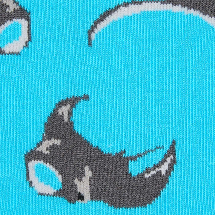 A closeup image of Sydney Sock Project Mantay Ray ankle socks.