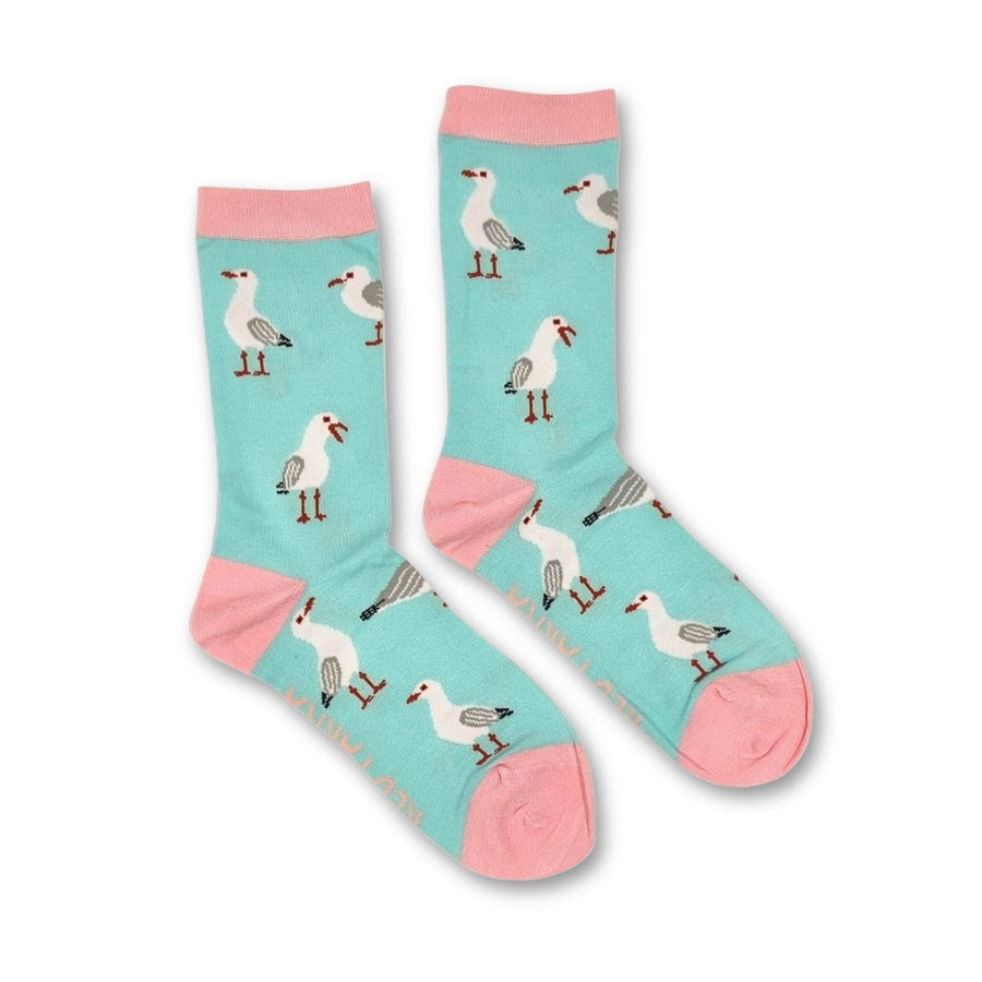 Red Parka Seagull Socks -  Bright, playful, and full of personality — these cosy Seagull socks are designed in Tasmania by local artists Jennifer Cossins and Tracey Colhoun. These socks add a splash of fun to any outfit.