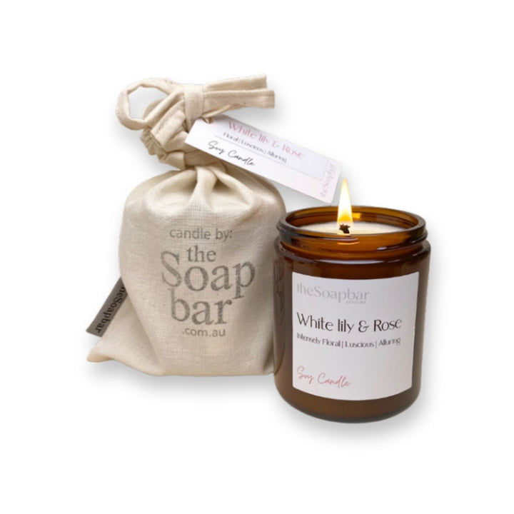 The Soap Bar White Lily and Rose Candle