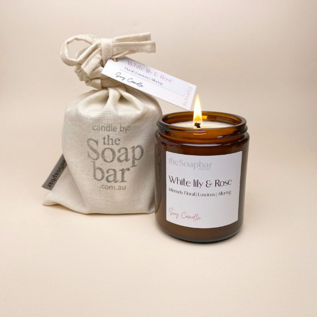 The Soap Bar White Lily and Rose Candle