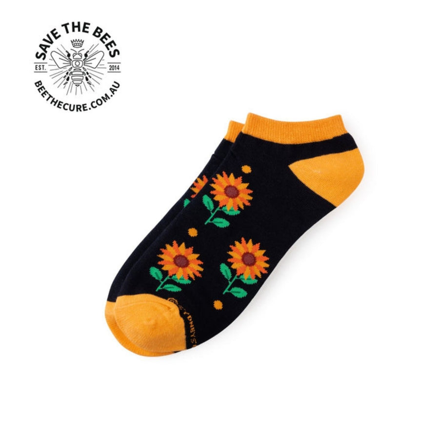 Sydney Sock Project - Sunflower Ankle Sock. With every Sydney Sock Project pair, you support charities creating real change for people and the planet—ethical, impactful, and made to make a difference.