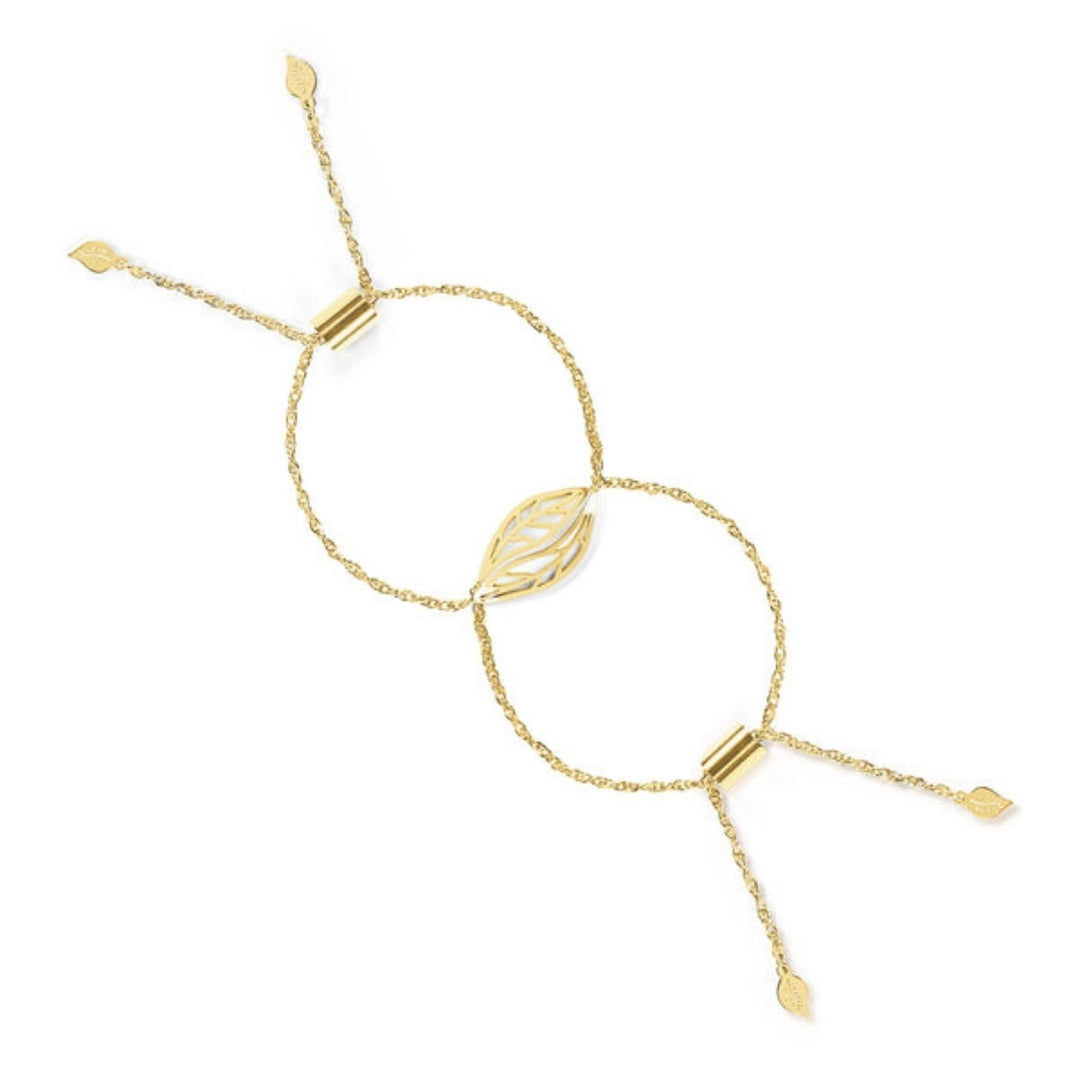 This Eden Embracing Peace Ethical Bracelet with two leaf pendants symbolises connection. Profits support women rescued from trafficking through Eden’s restoration programs.