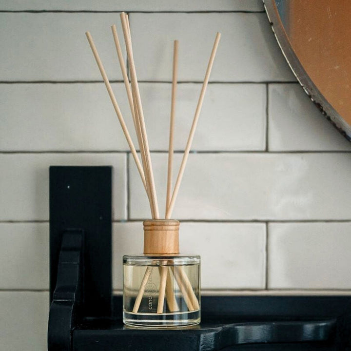 CandleXchange Gardenia Eco Friendly Reed Diffuser. This eco-friendly reed diffuser uses alcohol, fragrance, and quality reeds. Refill a used candle jar to help light a new home for domestic violence survivors.