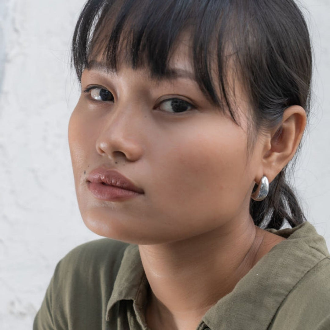 This is Eden Love & Justice Half Hoop Earrings are engraved with powerful words, crafted from 316 stainless steel. Profits support Eden’s anti-trafficking programs.