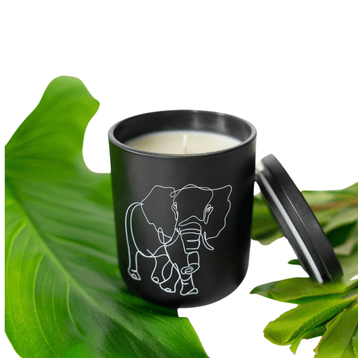 Karma Collective Elephant Print Essential Oil Soy Candle - Wildlife Collection