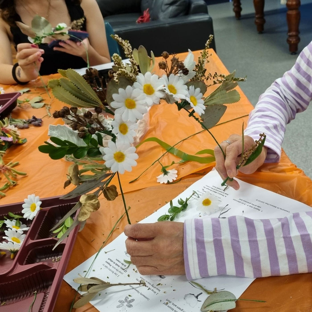 Create your own flower crown with this DIY kit by Community Flower Studio. Supports youth mental health through creative floristry workshops.