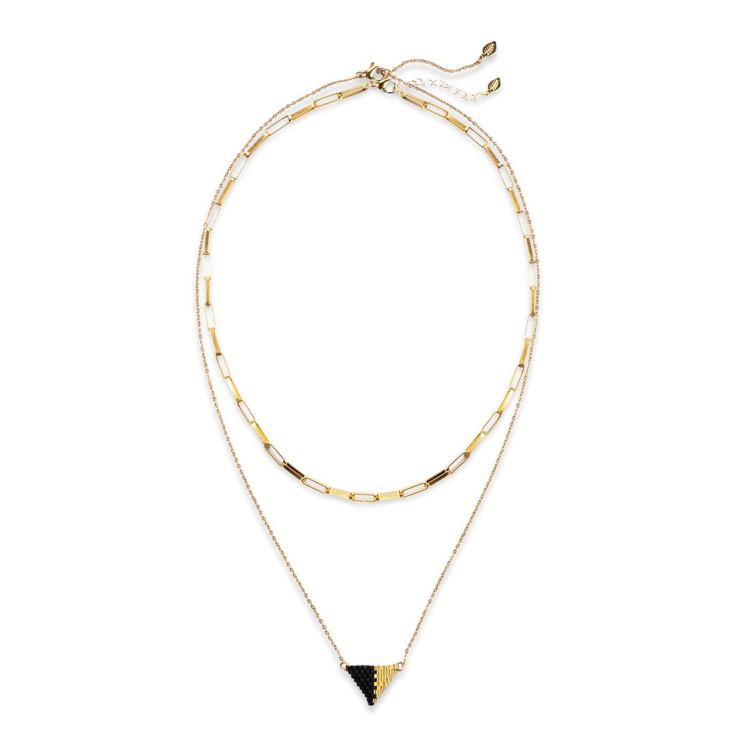 Eden Be Light Necklace Bundle is handcrafted with black glass beads and 18K gold-plated stainless steel, these ethical earrings support women rebuilding their lives through Eden’s programs.