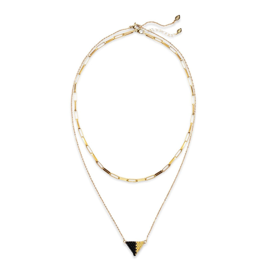 Eden Be Light Necklace Bundle is handcrafted with black glass beads and 18K gold-plated stainless steel, these ethical earrings support women rebuilding their lives through Eden’s programs.