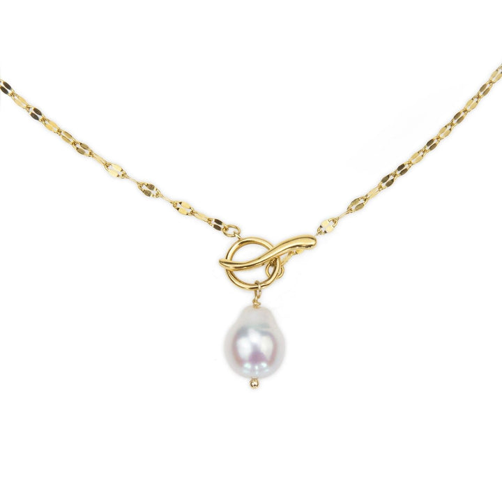 Eden Walk on Water Pearl Necklace. This ethical necklace features a baroque pearl on an 18K gold-plated chain. Profits support women rescued from trafficking through Eden’s restoration programs.