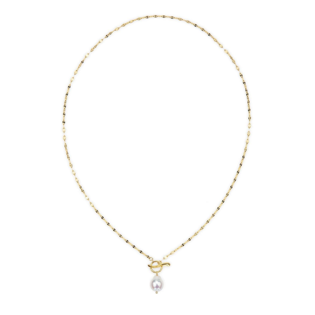 Eden Walk on Water Pearl Necklace. This ethical necklace features a baroque pearl on an 18K gold-plated chain. Profits support women rescued from trafficking through Eden’s restoration programs.