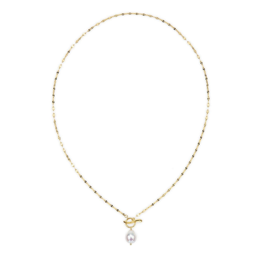 Eden Walk on Water Pearl Necklace. This ethical necklace features a baroque pearl on an 18K gold-plated chain. Profits support women rescued from trafficking through Eden’s restoration programs.