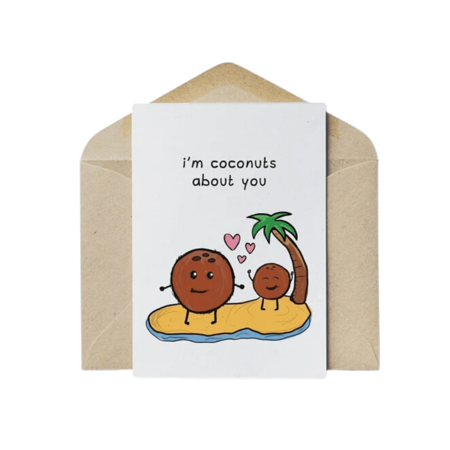 Karma Collective Pun Greeting Card - Coconuts About You