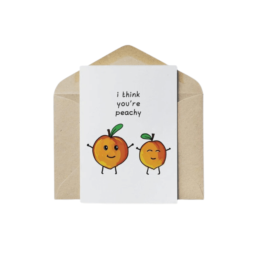 Karma Collective Fruit Pun Greeting Card - You Are Peachy