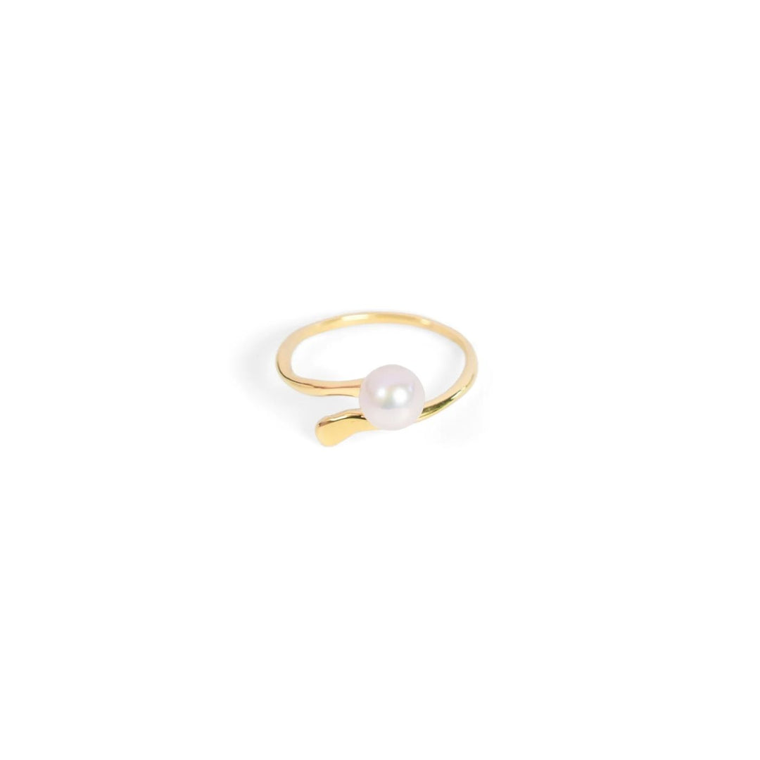 Eden - Milk & Honey Ring. Gold-plated ring with a freshwater pearl, handcrafted by women at Eden. A meaningful piece that supports survivor care and empowerment.