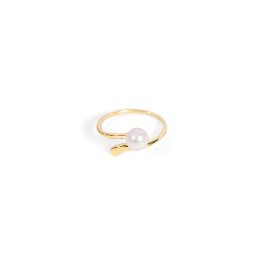 Eden - Milk & Honey Ring. Gold-plated ring with a freshwater pearl, handcrafted by women at Eden. A meaningful piece that supports survivor care and empowerment.