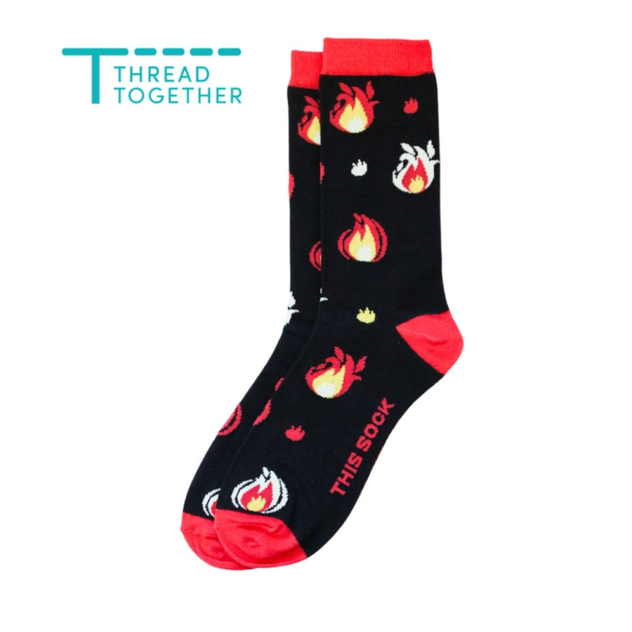 Sydney Sock Project - Fire. With every Sydney Sock Project pair, you support charities creating real change for people and the planet—ethical, impactful, and made to make a difference.