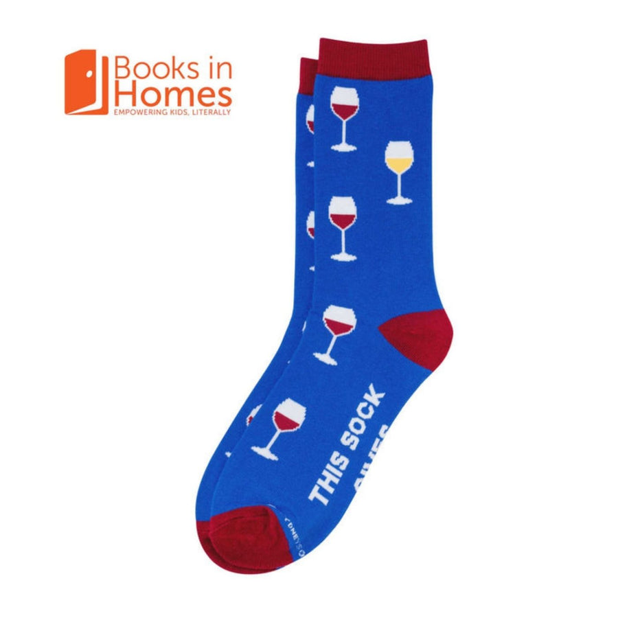 Sydney Sock Project Wine crew socks. With every pair of Sydney Sock Project socks purchased, you're contributing to meaningful causes. They are dedicated to supporting charities and organisations that strive to make a difference for our people and planet.