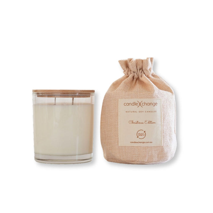 Festive Australian Christmas soy candle with green, citrus and warm spice notes. Clean, long burn made from pure soy wax.