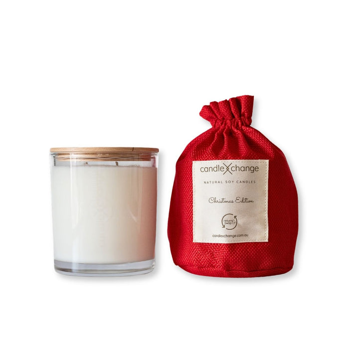 Festive Christmas Bush soy candle with spice and woodland notes. Clean, long burn made from pure soy wax, ideal for seasonal ambience.
