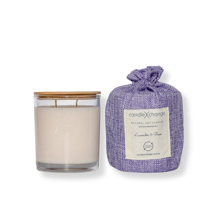 CandleXchange Lavender and Rose Soy Candle. This handmade soy candle has a clean, organic burn with no chemicals. Refill any empty candle containers to help light up homes for domestic violence survivors.