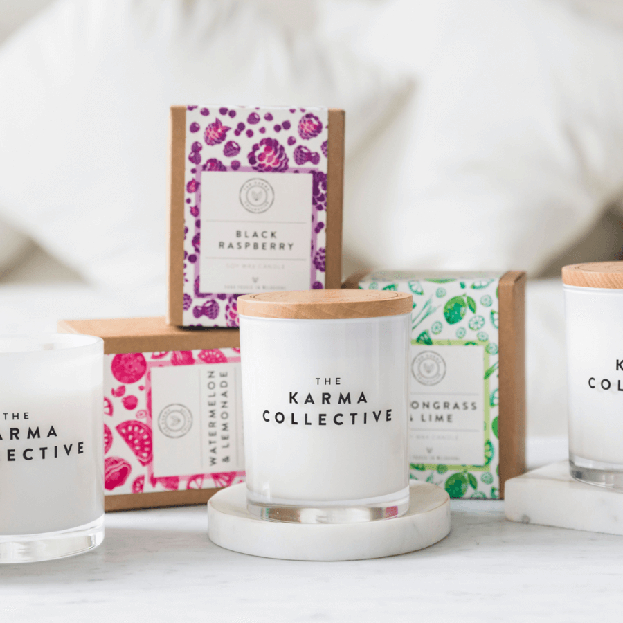 Karma Collective Strawberries & Champagne Candle - Strawberry Soy Candle