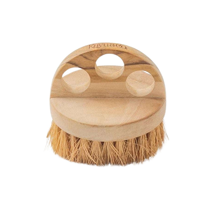 Kayu Wooden Multipurpose Brush is handcrafted from teak and coconut fibre to gently clean veggies. Ethically made in Indonesia by women-led artisans.