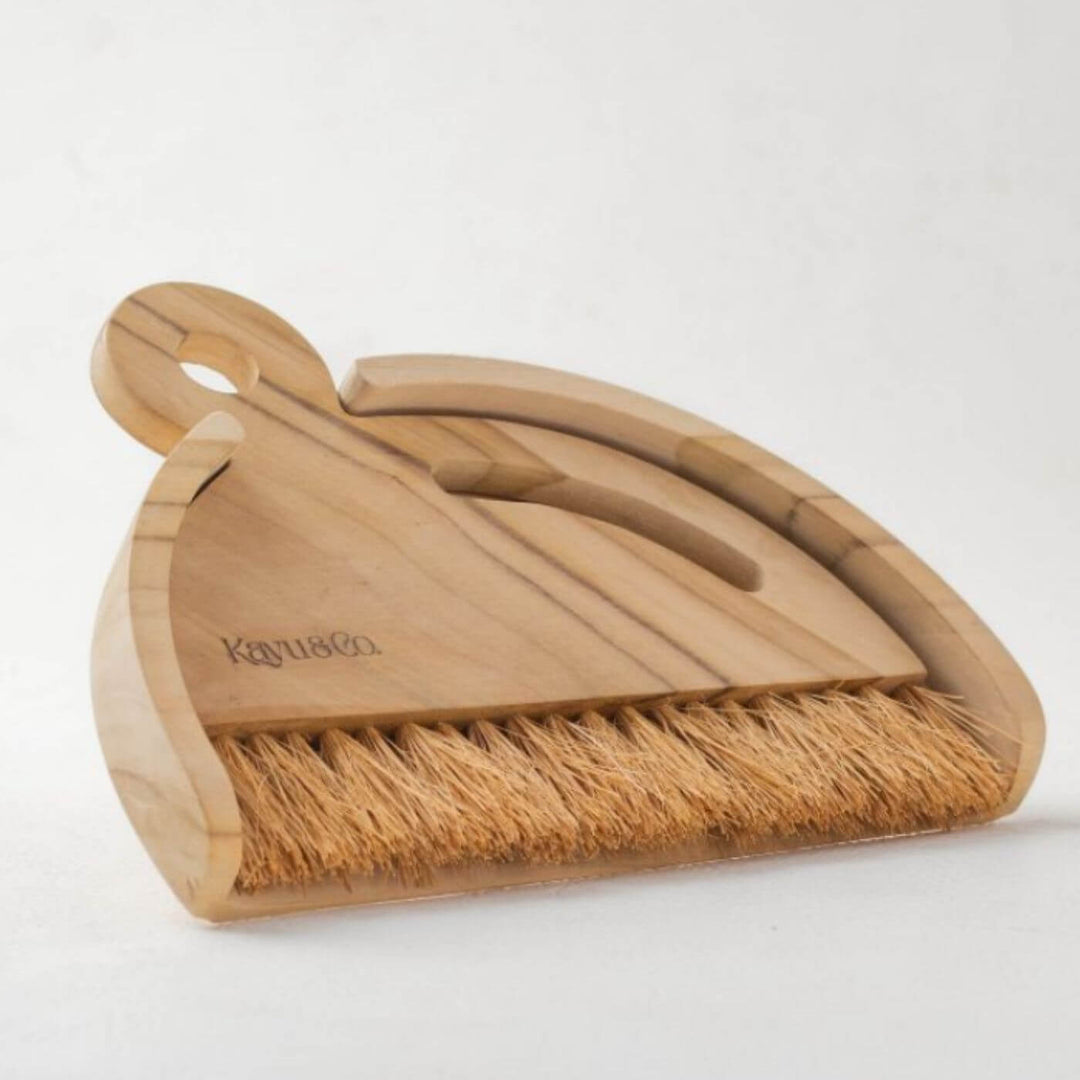 Wooden Dustpan and Brush Set