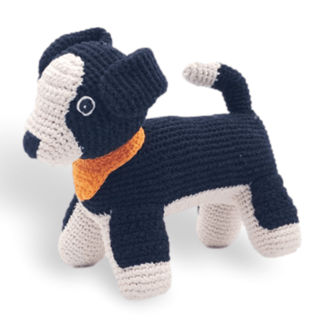 Pebble Knitted Baby Toy - Sheep Dog