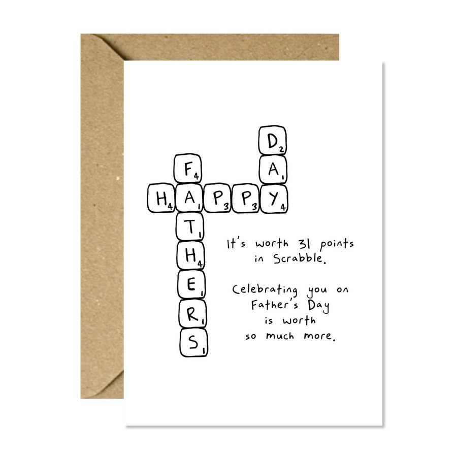 minimalist black and white father's day greeting card, fun greeting card for father's day